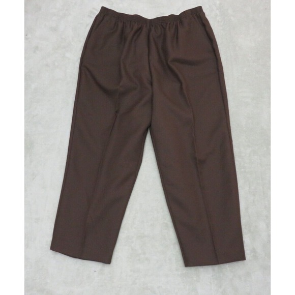 Alfred Dunner Pants - Alfred Dunner Classics Brown Elastic Waist Pants 22W Proportioned Short 9200
